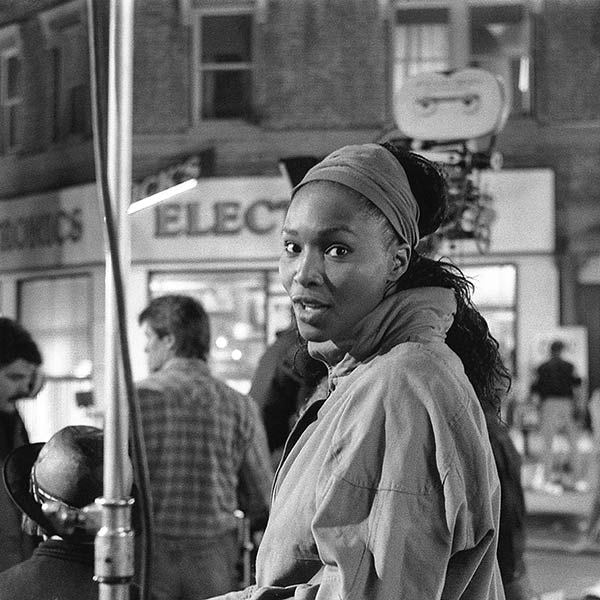Suzzanne Douglas on the set of the movie TAP - Hollywood, CA - 1986